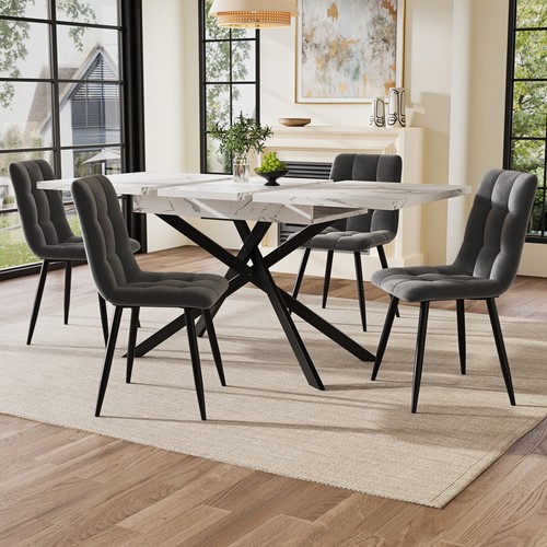 Dining table and chairs set - and,
