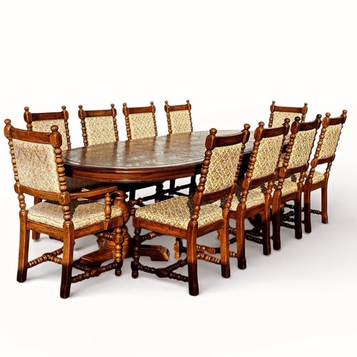Oak extending dining table - extending,