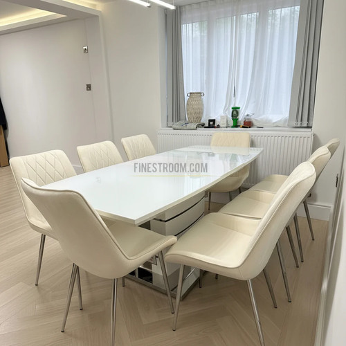 White extendable milan dining - white,
