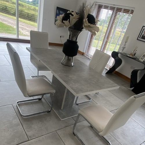 Grey extendable dining table