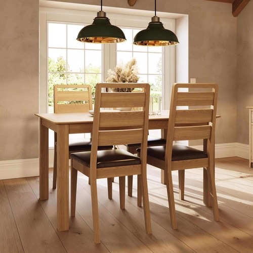 Natural oak dining table set - oak,