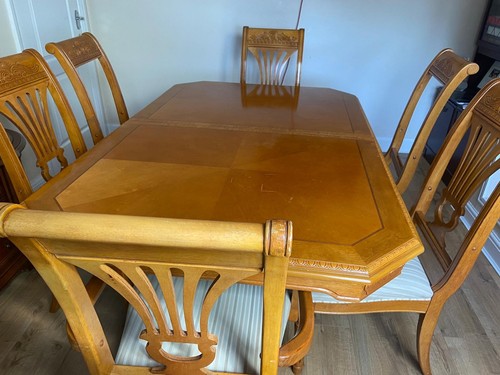 Extendable oak table and - table, 6