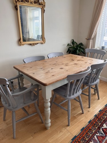 Farmhouse pine dining table - dining,