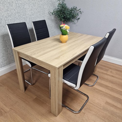 Oak effect table with black - 4,