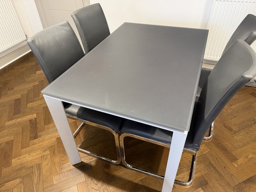 Grey glass extending - glass, dining