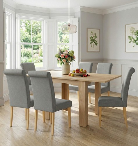Dining table set oak flip - table, top