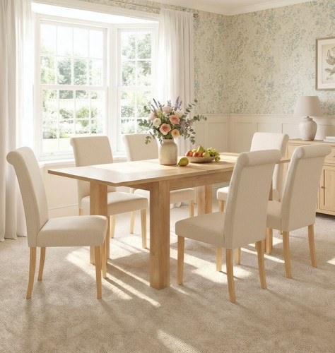 Dining table set oak flip - oak,