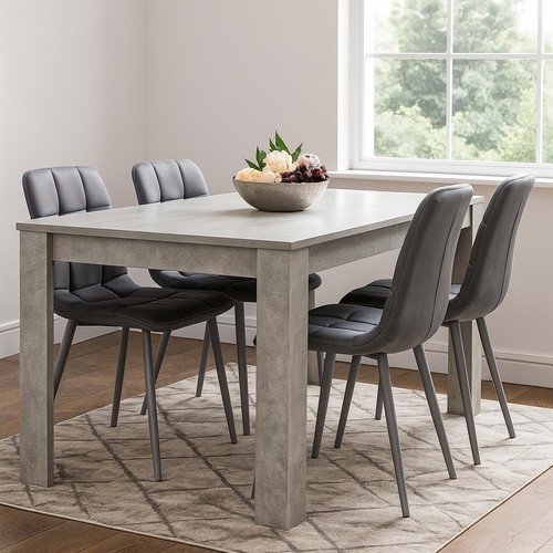 Grey dining table and chairs - grey, 4