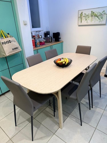Dining table and chairs - and, 6