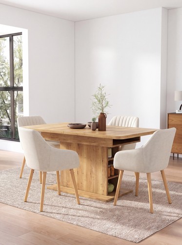 5pcs extendable dining table - extendable,