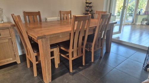 Solid oak wooden - solid, (extendable)