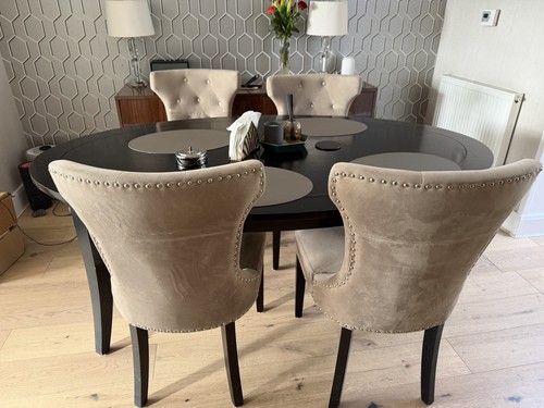 Bkack oval dining set - set, –