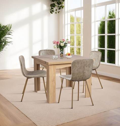 Dining table set oak flip - table,