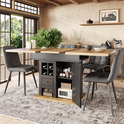 Extendable dining table - dining, with
