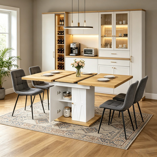 Extendable dining table and - and, 4